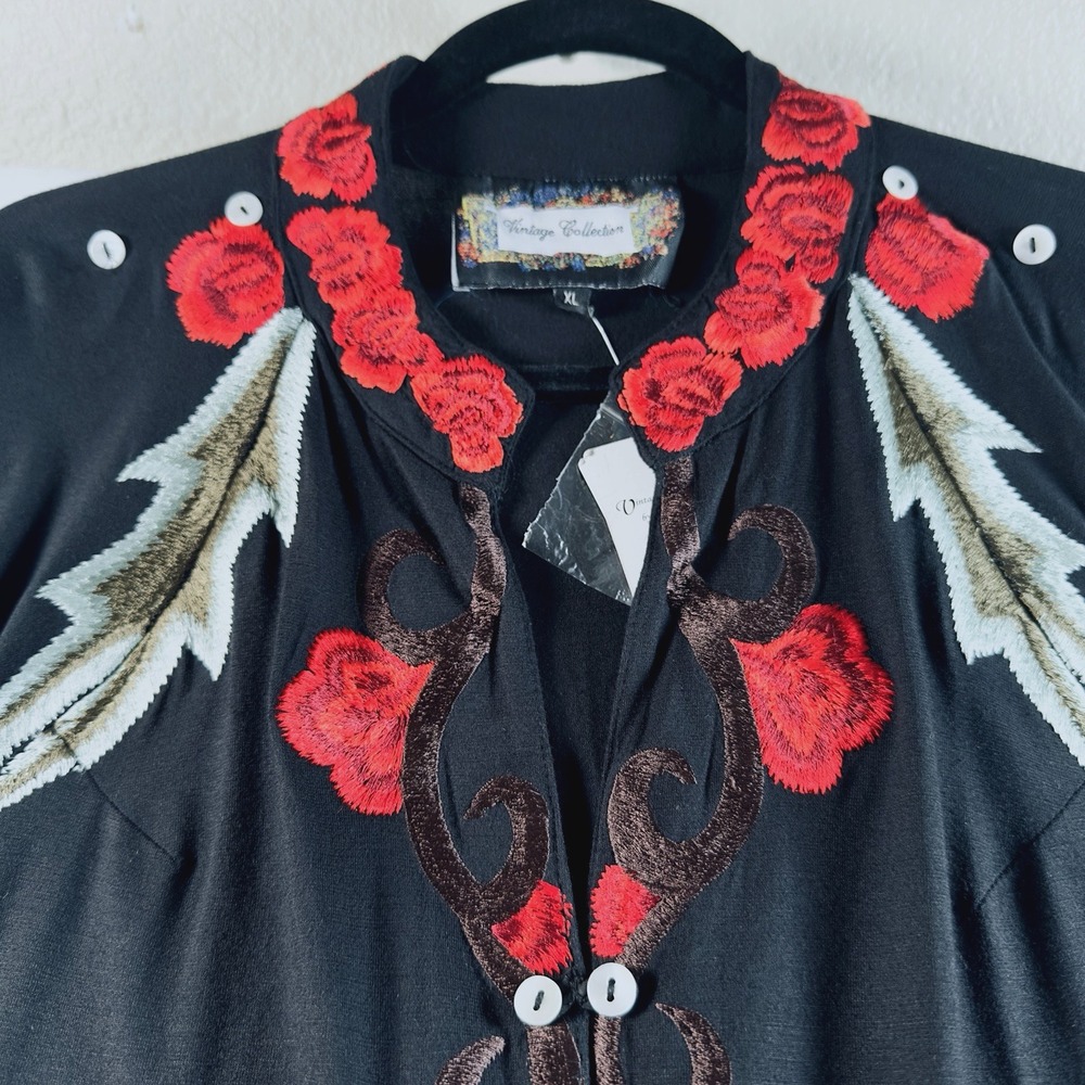 Vintage‎ Collection Lucy Jacket Women XL Black Embroidered Western Rodeo Style